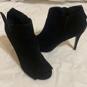 Black Peep Toe Booties